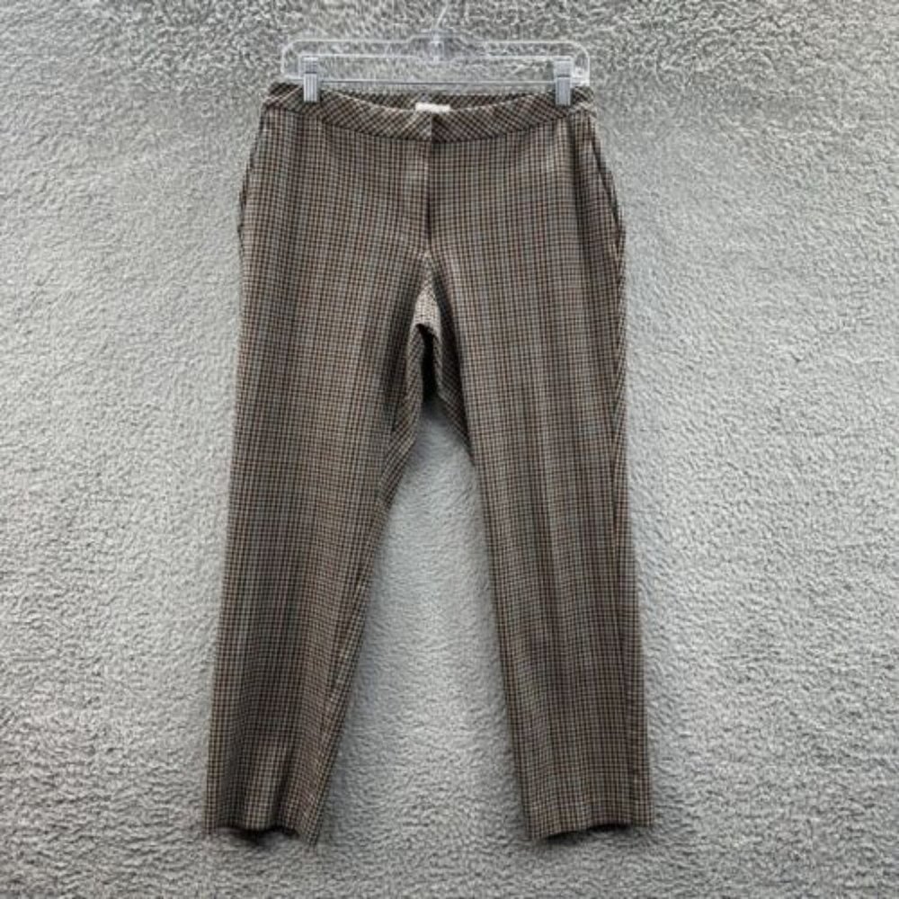 J.Jill‎ Pants Women's 10 Brown Checkered Premium BJ-Stretch Pants Ladies 10